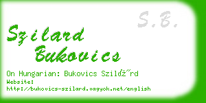 szilard bukovics business card